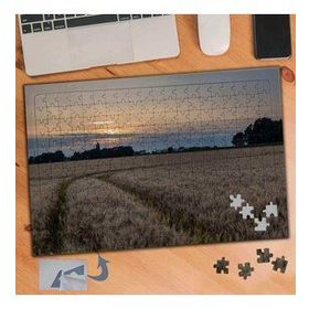 324 Sararmış Otlar Ve Gün Batımı 240 Parça Puzzle Yapboz Tablo