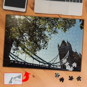 3287 Ağaç Altında Köprü Şehir 240 Parça Puzzle Yapboz Tablo