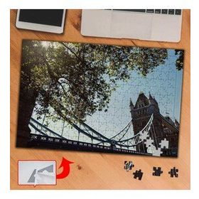 3287 Ağaç Altında Köprü Şehir 240 Parça Puzzle Yapboz Tablo