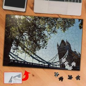 3287 Ağaç Altında Köprü Şehir 240 Parça Puzzle Yapboz Tablo