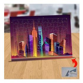 330294 Yıldızlı Gökyüzü Ve Binalar 99 Parça Puzzle Yapboz Tablo