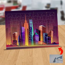 330294 Yıldızlı Gökyüzü Ve Binalar 99 Parça Puzzle Yapboz Tablo