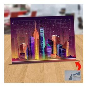 330294 Yıldızlı Gökyüzü Ve Binalar 99 Parça Puzzle Yapboz Tablo