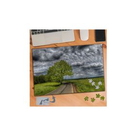 336 Yol Kenarında Yeşil Yapraklı Ağaç 240 Parça Puzzle Yapboz Tablo