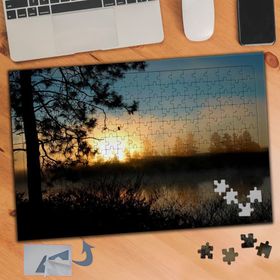 337 Gün Batımında Ağaç Silüeti 240 Parça Puzzle Yapboz Tablo