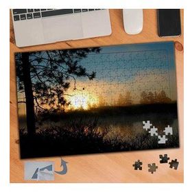337 Gün Batımında Ağaç Silüeti 240 Parça Puzzle Yapboz Tablo