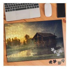3374201 Göl Kenarındaki Ahşap Ev 240 Parça Puzzle Yapboz