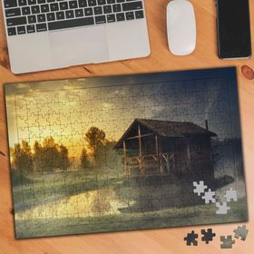 3374201 Göl Kenarındaki Ahşap Ev 240 Parça Puzzle Yapboz