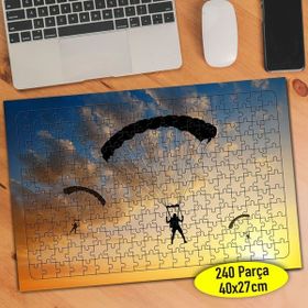 3385 Yamaç Paraşütü Yapan İnsan Silüeti 240 Parça Puzzle Yapboz
