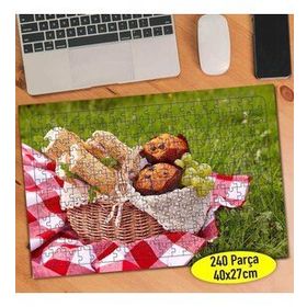 339 Yeşil Çimenler Üstünde Piknik Sepeti 240 Parça Puzzle Yapboz