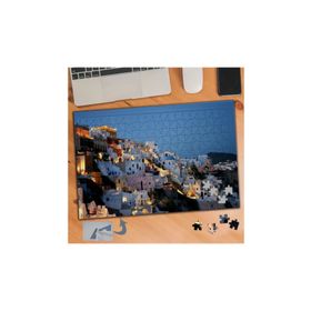 339 Yunanistan Beyaz Evler Mimari 240 Parça Puzzle Yapboz Tablo