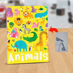 34 Animals Yazılı Renkli Hayvanlar 99 Parça Puzzle Yapboz Tablo