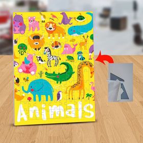 34 Animals Yazılı Renkli Hayvanlar 99 Parça Puzzle Yapboz Tablo