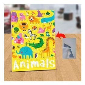 34 Animals Yazılı Renkli Hayvanlar 99 Parça Puzzle Yapboz Tablo