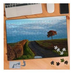 342 Uzun Yol Üstünde Ağaç Manzara 240 Parça Puzzle Yapboz Tablo