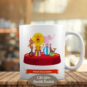 3446-193 Sirkte Oynayan Hayvanlar Kupa Bardak