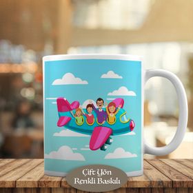3446-671 Uçaktaki Aile Kupa Bardak