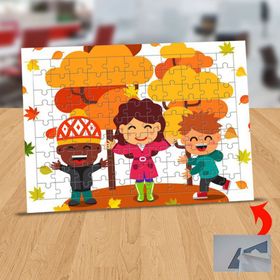 3446300 Sonbahara Sevinen Çocuklar 99 Parça Puzzle Yapboz Tablo