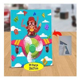 3446668 Harflerle Uçan Pilot Kız 99 Parça Puzzle Yapboz Tablo