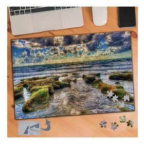 345 Yosunlu Taşlar Deniz Manzarası 240 Parça Puzzle Yapboz Tablo