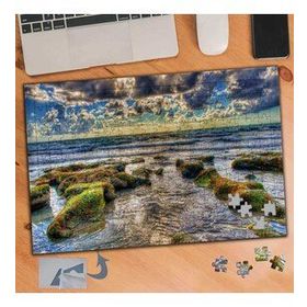 345 Yosunlu Taşlar Deniz Manzarası 240 Parça Puzzle Yapboz Tablo