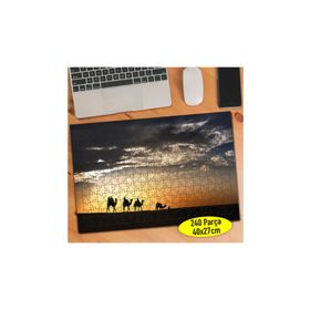 345716 Deve ve İnsan Silüetleri Manzara 240 Parça Puzzle Yapboz