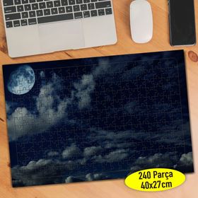 347 Gece Karanlığında Dolunay Manzarası 240 Parça Puzzle Yapboz
