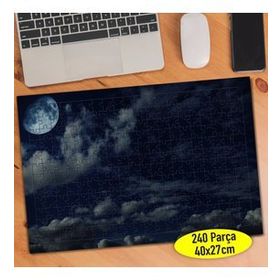 347 Gece Karanlığında Dolunay Manzarası 240 Parça Puzzle Yapboz