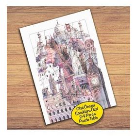 34787 Saat Kulesi Mimari Köprü Çocuklara Özel Puzzle Yapboz Tablo
