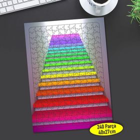34805800 Renkli Merdiven Basamakları 240 Parça Puzzle Yapboz