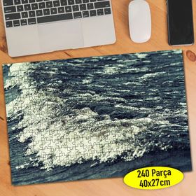3487 Beyaz Köpük Dalgalı Deniz Manzarası 240 Parça Puzzle Yapboz