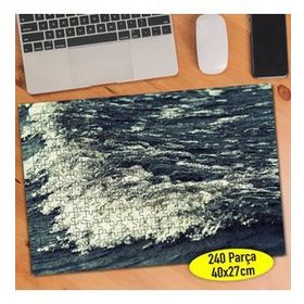 3487 Beyaz Köpük Dalgalı Deniz Manzarası 240 Parça Puzzle Yapboz