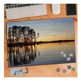 352 Denize Ağaç Yansıması Gün Batımı 240 Parça Puzzle Yapboz Tablo