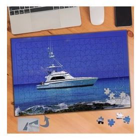 353 Mavi Denizde Beyaz Tekne Gezisi 240 Parça Puzzle Yapboz Tablo