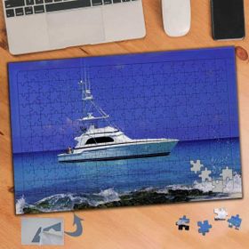 353 Mavi Denizde Beyaz Tekne Gezisi 240 Parça Puzzle Yapboz Tablo