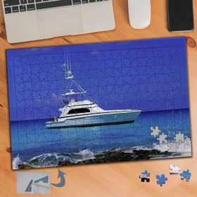 353 Mavi Denizde Beyaz Tekne Gezisi 240 Parça Puzzle Yapboz Tablo