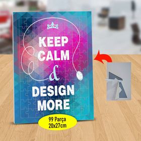 356 Keep Calm And Design. Yazılı 99 Parça Puzzle Yapboz Tablo