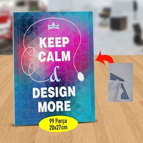 356 Keep Calm And Design. Yazılı 99 Parça Puzzle Yapboz Tablo