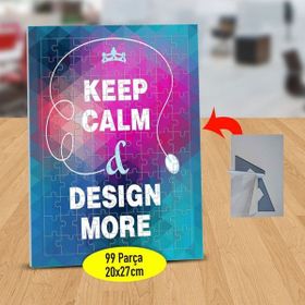 356 Keep Calm And Design. Yazılı 99 Parça Puzzle Yapboz Tablo