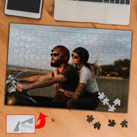 357 Gün Batımında Motorlu Çift 240 Parça Puzzle Yapboz Tablo