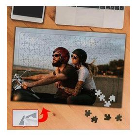 357 Gün Batımında Motorlu Çift 240 Parça Puzzle Yapboz Tablo