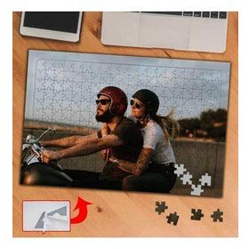 357 Gün Batımında Motorlu Çift 240 Parça Puzzle Yapboz Tablo