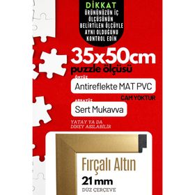 35x50 Altın Pvcli Postersiz Puzzle Çerçeve