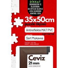35x50 Ceviz Pvcli Postersiz Puzzle Çerçevesi