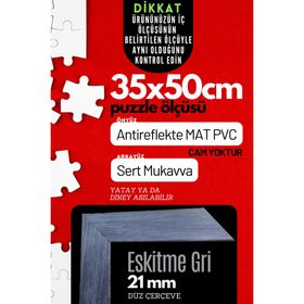 35x50 Eskitme Gri Pvcli Postersiz Puzzle Çerçevesi