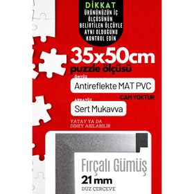 35x50 Gümüş Pvcli Postersiz Puzzle Çerçevesi