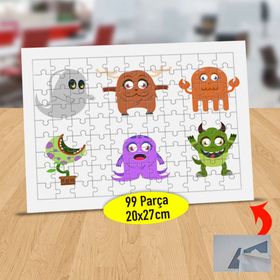 360 Komik Eğlenceli Canavarlar 99 Parça Puzzle Yapboz Tablo