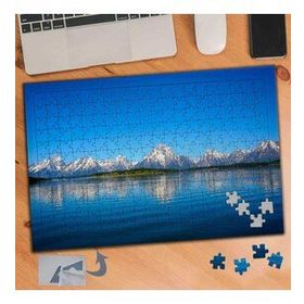 361 Mavi Deniz ve Karlı Dağ Manzara 240 Parça Puzzle Yapboz Tablo