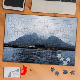 3616 Dağlar Küçük Evler Deniz 240 Parça Puzzle Yapboz Tablo