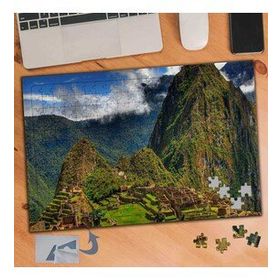 364 Yeşil Görkemli Dağ Manzarası 240 Parça Puzzle Yapboz Tablo